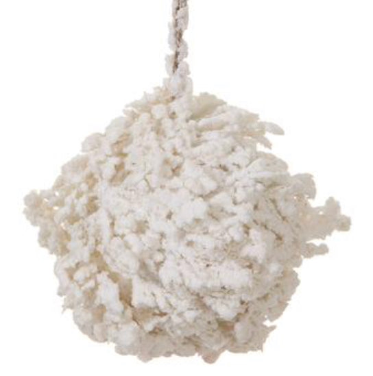 Flocked Snowball Ornament