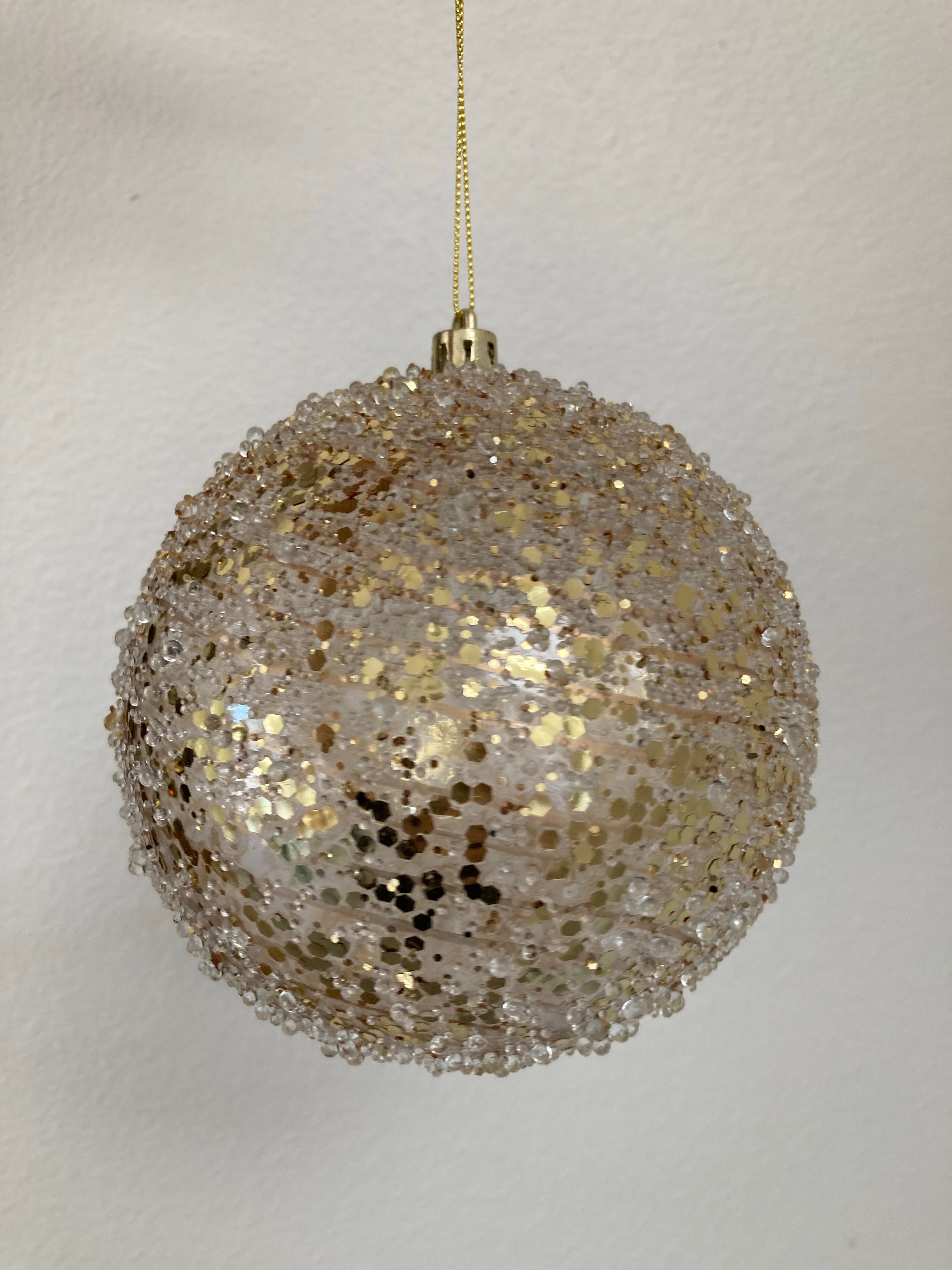 Swirl Glittered Ball Ornament