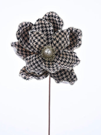 Houndstooth Magnolia Stem - Available in Two Colors