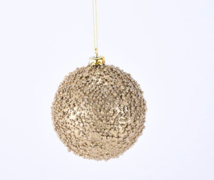 Beaded Ball Ornament - Available in Two Colors