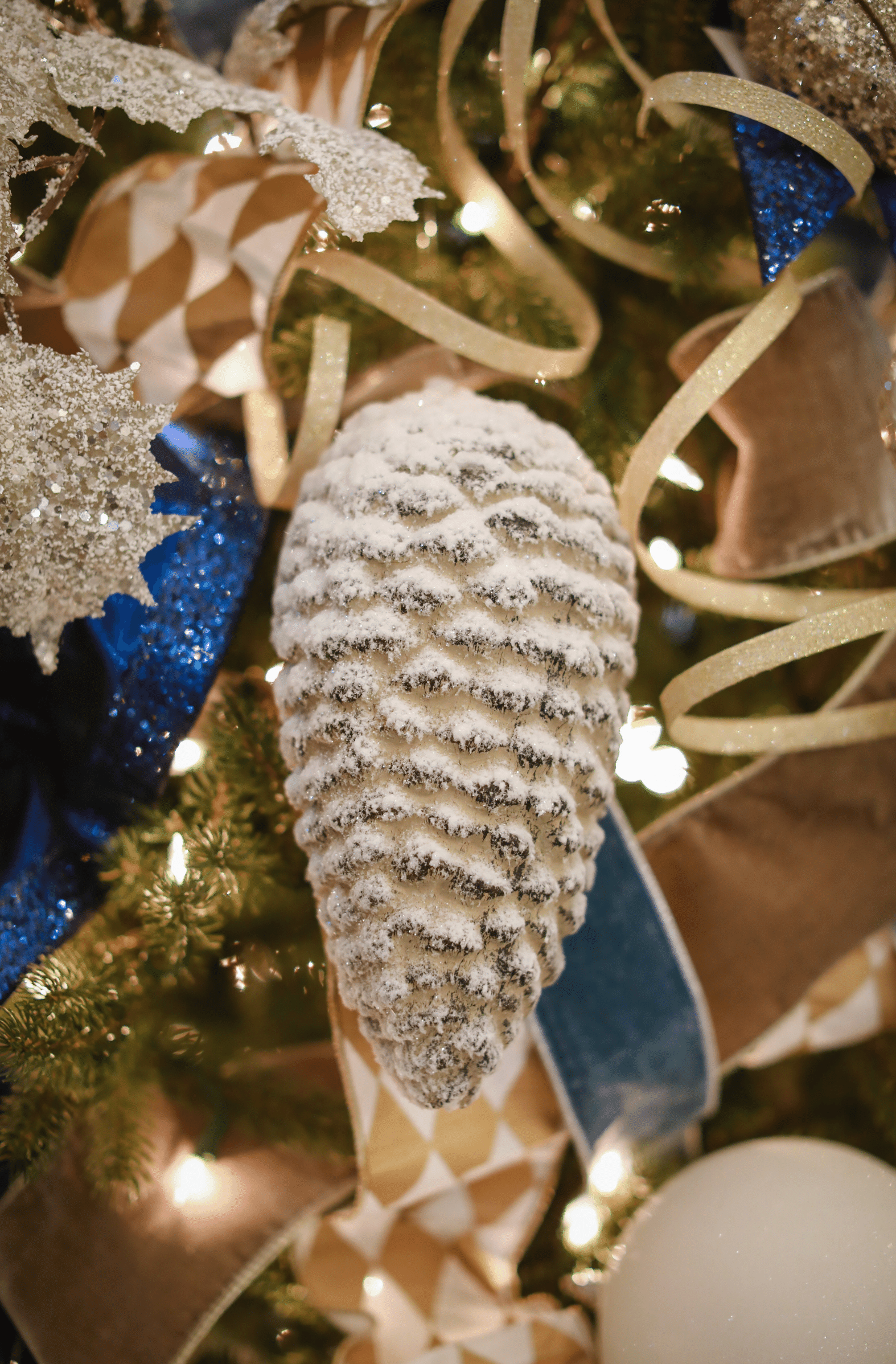 Snow Frosted Pinecone Ornament