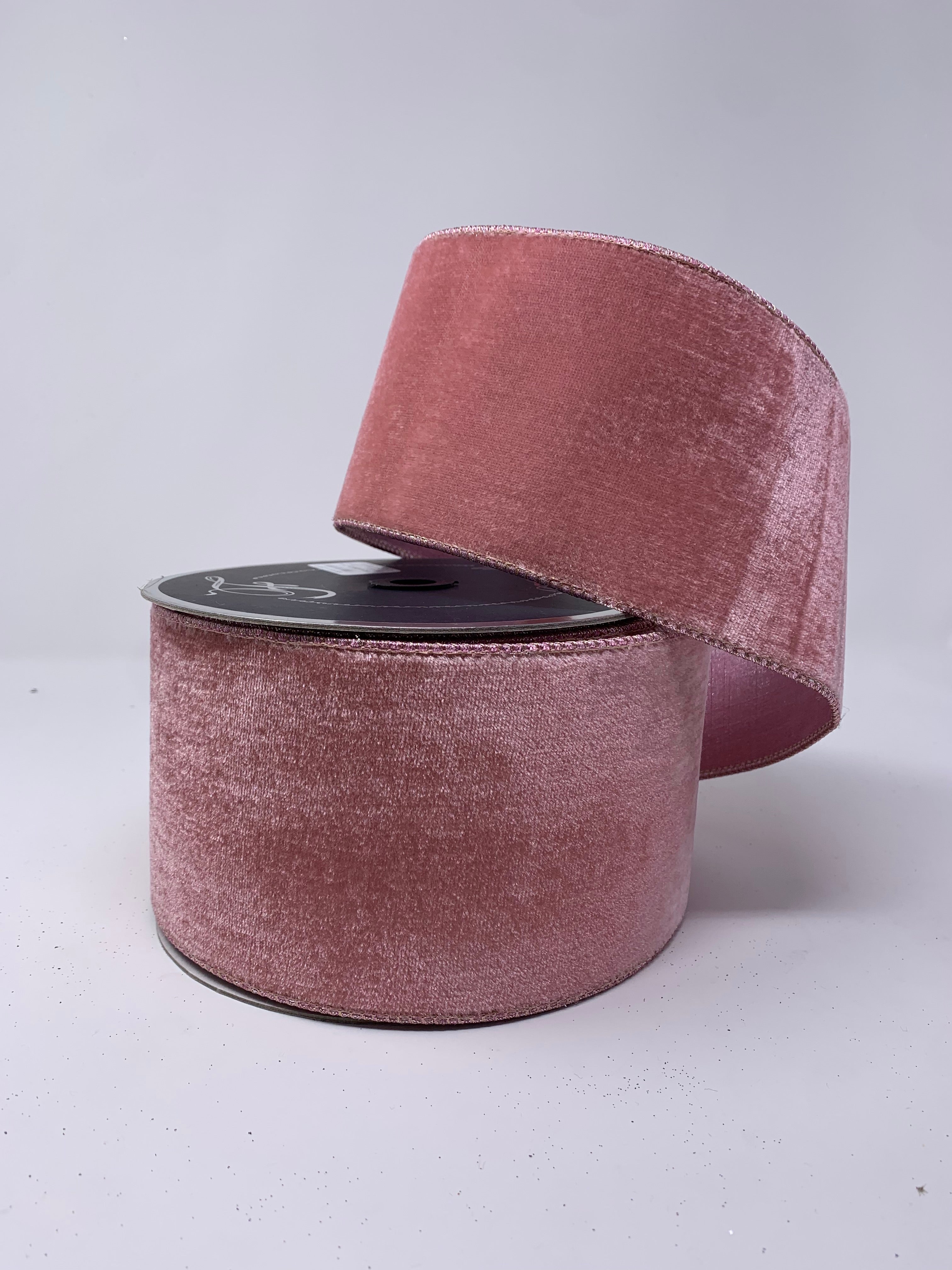 Pink Velvet with Pink Satin Back Ribbon