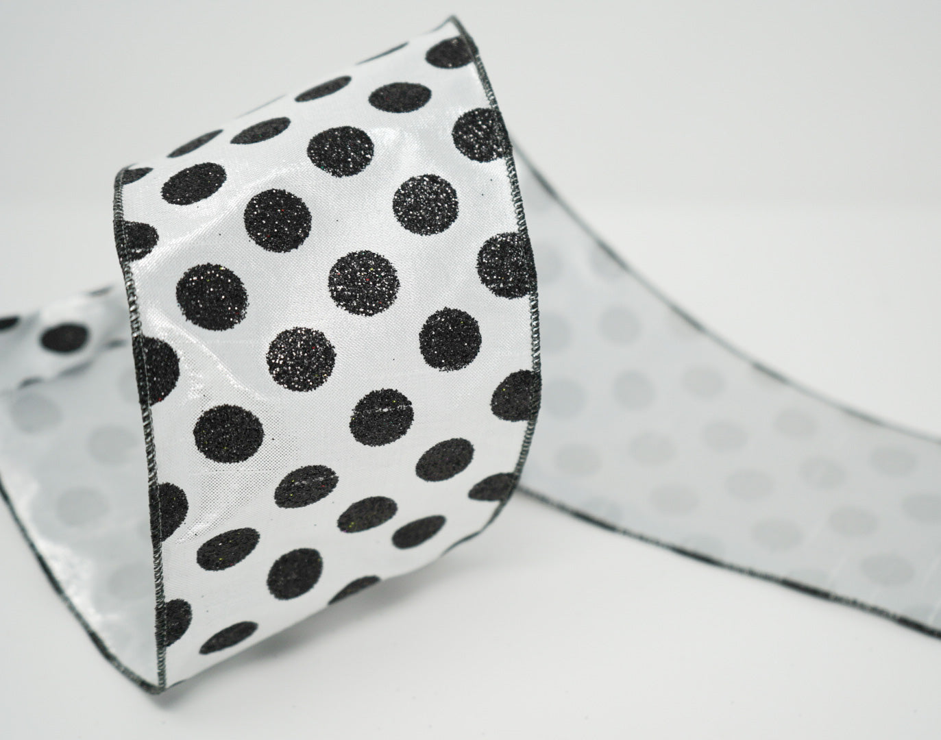 Metallic Dupion with Black Dots