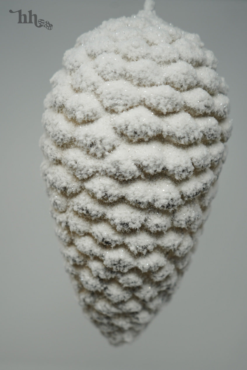 Snow Frosted Pinecone Ornament