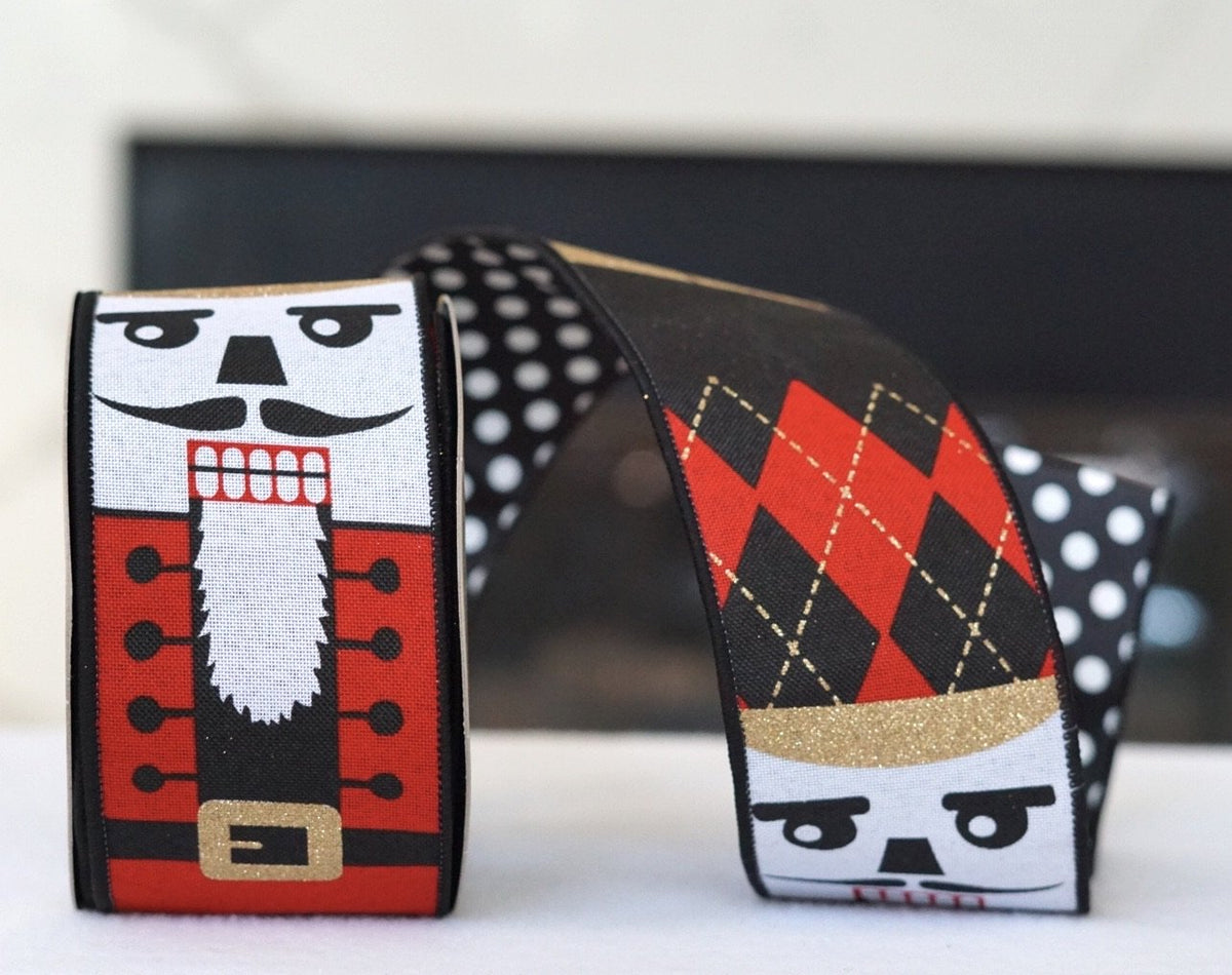 Nutcracker with White Polka Dot Black Back | Hello Holidays.
