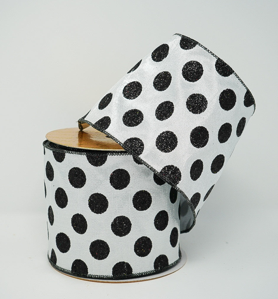 Metallic Dupion with Black Dots