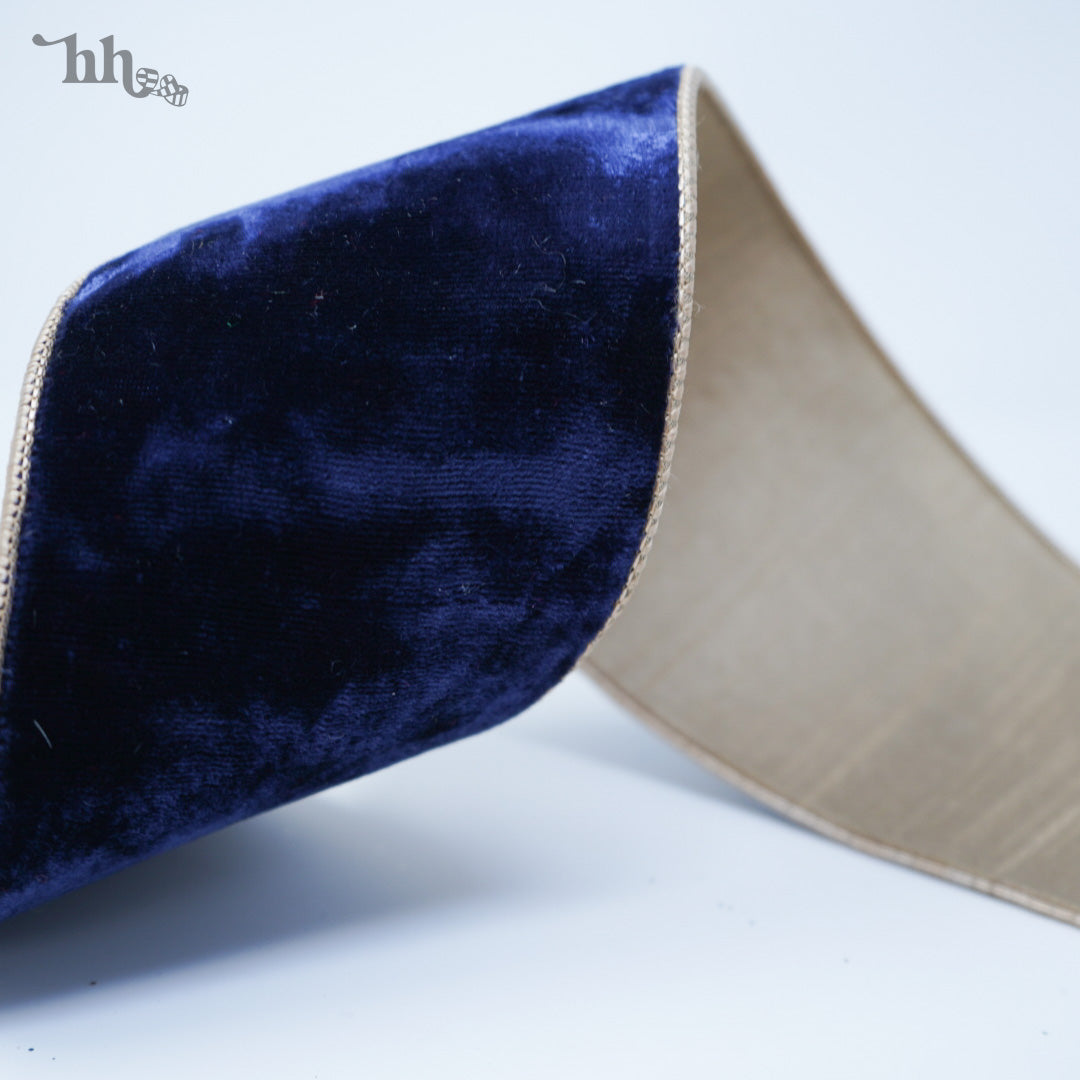 Midnight Blue Velvet Ribbon - LIMITED STOCK