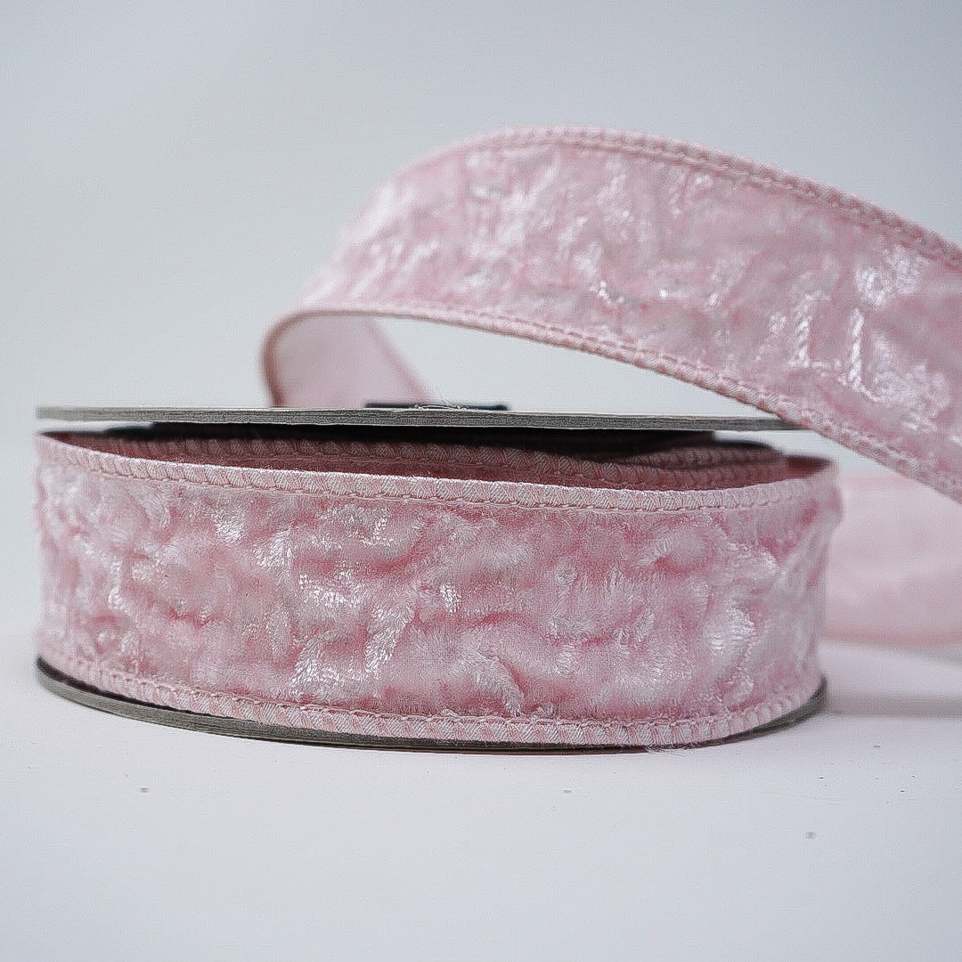 Light Pink Crushed Velvet Ribbon - Available in Two Sizes