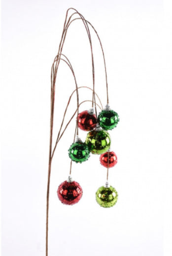 Red and Green Hanging Ball Spray