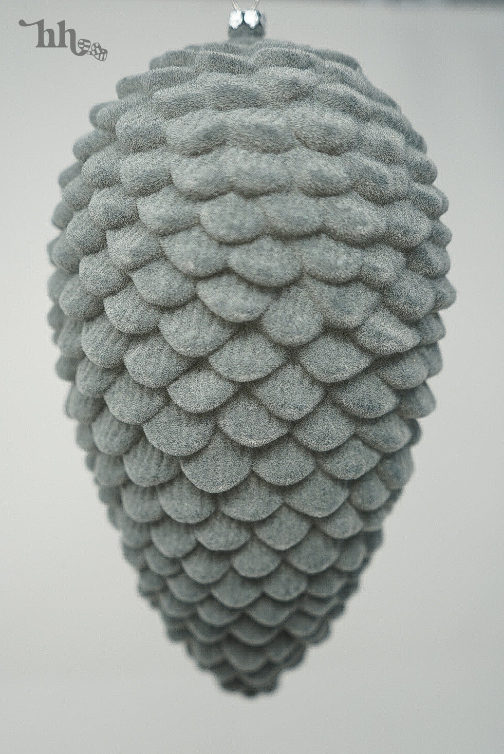 Grey Flocked Pinecone - Set of 2