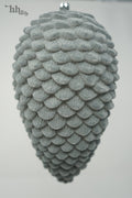 Grey Flocked Pinecone - Set of 2